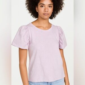 Loft linen light purple tshirt blouse women’s small boho